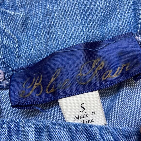 Blue Rain open shoulders mini dress color denim - Picture 2 of 4